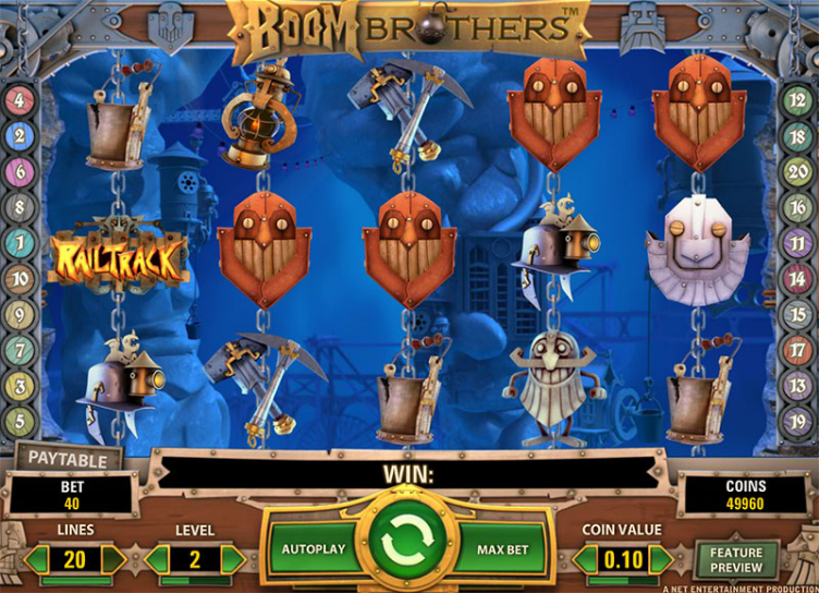 Freespins, Boom brothers, Casino, slot, videoslot, netent