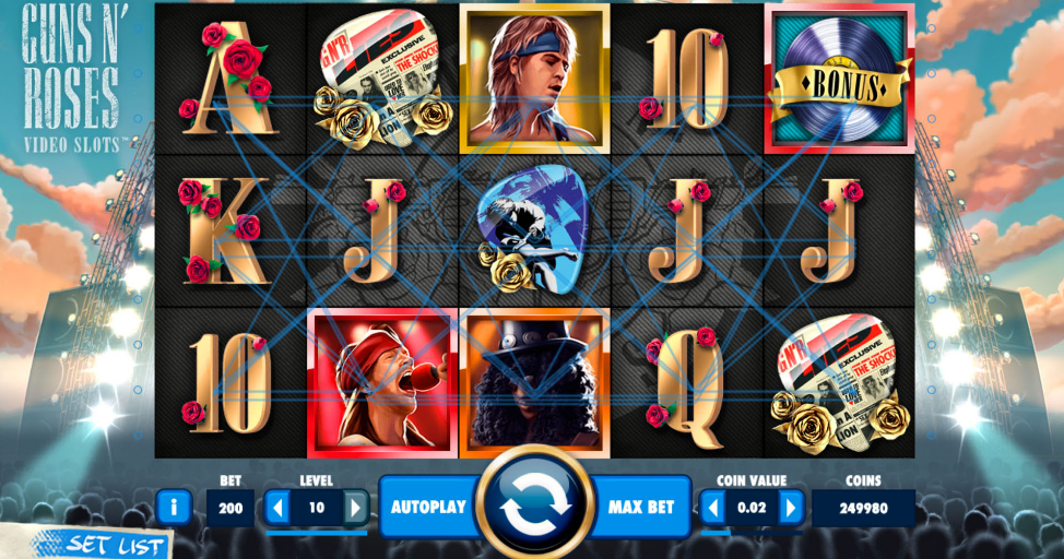 Freespins, Guns and roses, Casino, slot, videoslot, netent